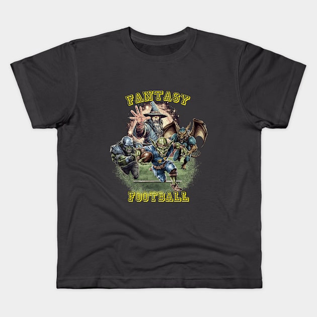 Fantasy Football Wizard Kids T-Shirt by Mojitojoe